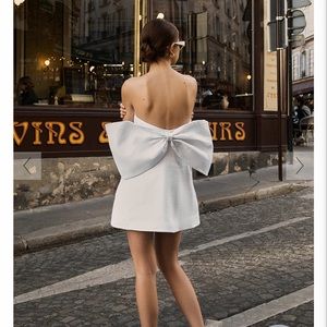 aisle white linen back bow dress DISSH | Dresses | Dissh Aisle White Linen Back Bow Dress